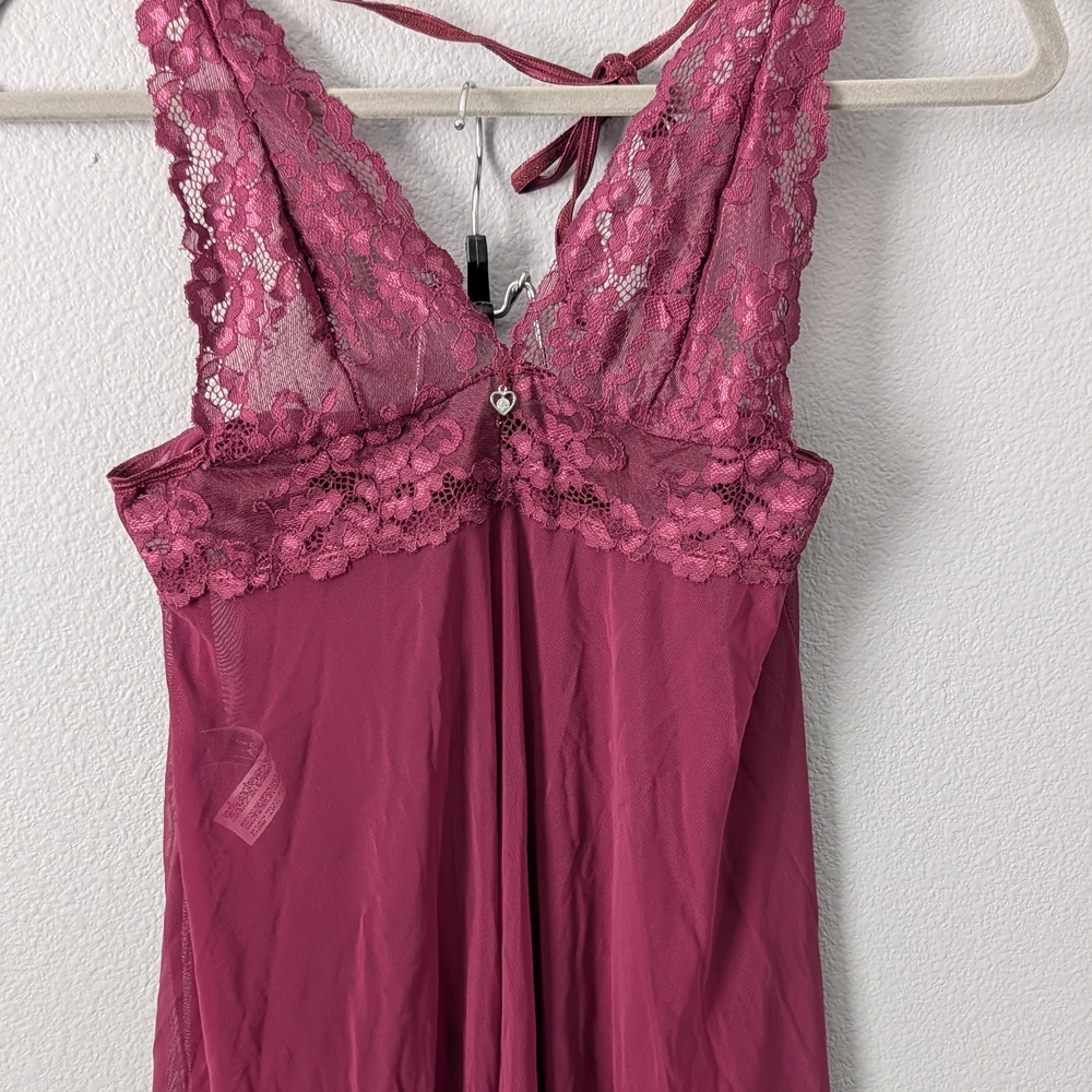 Elegant Pink Lace Nightgown